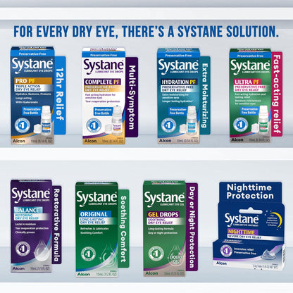 Systane PRO PF Augentropfen bei Trockenen Augen, 10 ml, Konservierungsmittelfrei mit Hyaluronat, Dreifach-Wirkformel zur Befeuchtung, Wiederherstellung & Schutz, Mehrdosisflasche