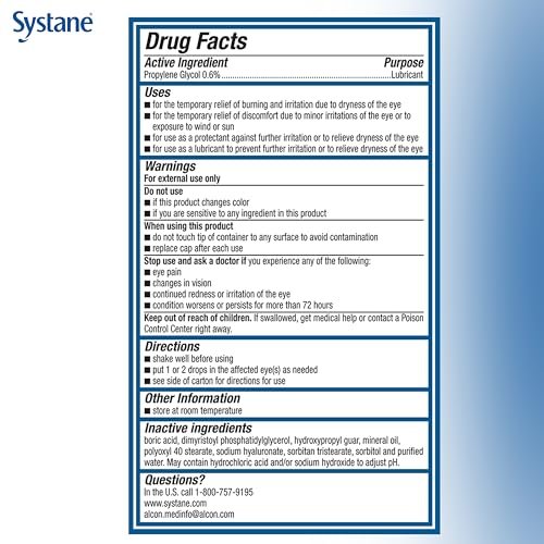 Systane PRO PF Augentropfen bei Trockenen Augen, 10 ml, Konservierungsmittelfrei mit Hyaluronat, Dreifach-Wirkformel zur Befeuchtung, Wiederherstellung & Schutz, Mehrdosisflasche
