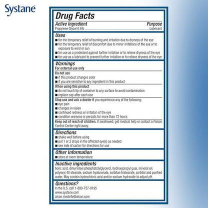 Systane PRO PF Augentropfen bei Trockenen Augen, 10 ml, Konservierungsmittelfrei mit Hyaluronat, Dreifach-Wirkformel zur Befeuchtung, Wiederherstellung & Schutz, Mehrdosisflasche