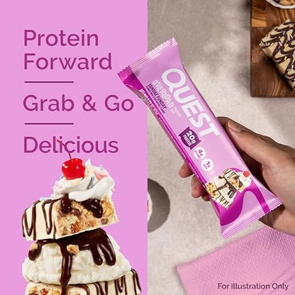 Quest Nutrition Overload Protein Riegel Sundae Funday – 20g Protein, 1g Zucker, 4g Netto-Kohlenhydrate, glutenfrei, 12er-Pack