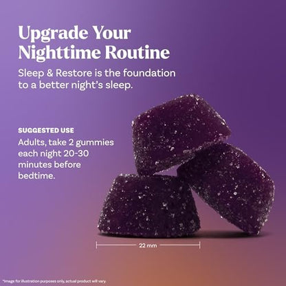 Natrol Sleep & Restore Magnesium Glycinat-Gummies – Melatoninfreies Schlafmittel für Erwachsene, Kirschgeschmack, 60 Stück (30 Tage Vorrat)