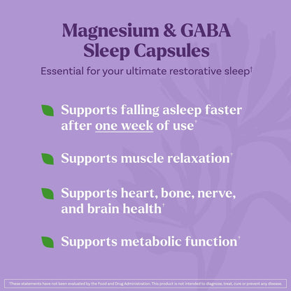Natrol Sleep & Restore Kapseln mit Magnesiumglycinat 100 mg, GABA – Für erholsamen Schlaf, Melatoninfrei, 30-Tage-Vorrat