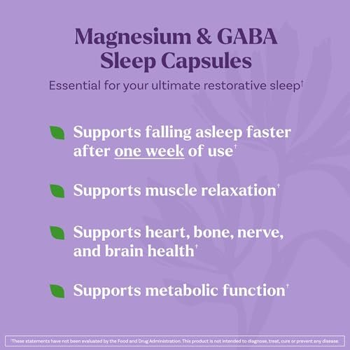 Natrol Sleep & Restore Kapseln mit Magnesiumglycinat 100 mg, GABA – Für erholsamen Schlaf, Melatoninfrei, 30-Tage-Vorrat