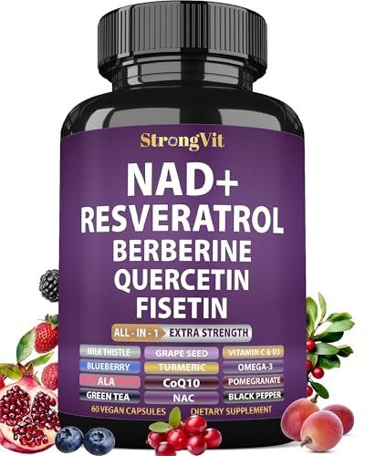 NAD Resveratrol Supplement für Frauen & Männer – Unterstützt Zellgesundheit, Energie & gesundes Altern – Fortschrittliche Formel, Drittanbieter-Labortests in den USA (60 Kapseln)