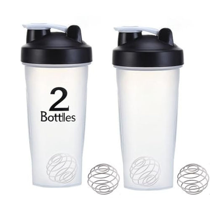 otylzto 2er-Pack 28 oz Shaker-Flaschen für Proteinshakes mit Edelstahl-Schneeball, Shaker-Becher, Proteinflasche, Proteinshake-Flaschen
