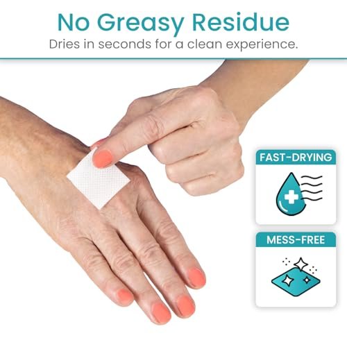 Vivecare Skin Prep Wipes (50 Stück) – Sterile Schutzbarriere & Alkoholtücher für Klebstoff – Medizinische Hautvorbereitungspads zur Erzeugung einer Schutzschicht zwischen Haut und Befestigung – für Stoma, IV und Klebstoff