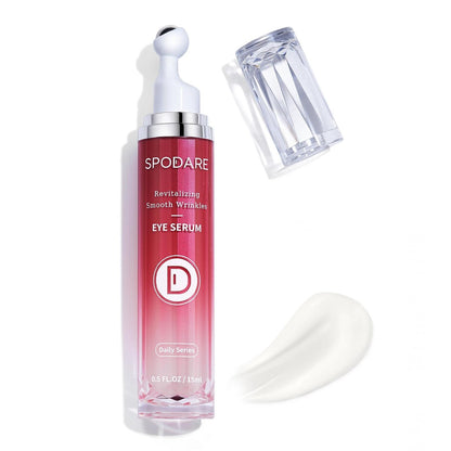 SPODARE Koffein & Retinol Augenserum für dunkle Ringe, Tränensäcke und Falten – Augencreme mit Hyaluronsäure, Niacinamid & Peptiden, Roller-Serum mit 360°-Massagekugel – 15 ml