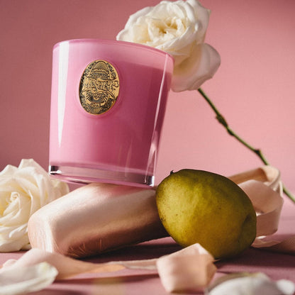 M&SENSE Peony Blush Duftkerze | 9,2 oz Sojawachs-Kerze, ungiftig, Aromatherapie für Stressabbau & Home Spa