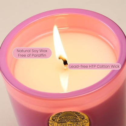 M&SENSE Peony Blush Duftkerze | 9,2 oz Sojawachs-Kerze, ungiftig, Aromatherapie für Stressabbau & Home Spa