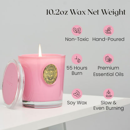 M&SENSE Peony Blush Duftkerze | 9,2 oz Sojawachs-Kerze, ungiftig, Aromatherapie für Stressabbau & Home Spa