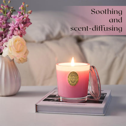 M&SENSE Peony Blush Duftkerze | 9,2 oz Sojawachs-Kerze, ungiftig, Aromatherapie für Stressabbau & Home Spa