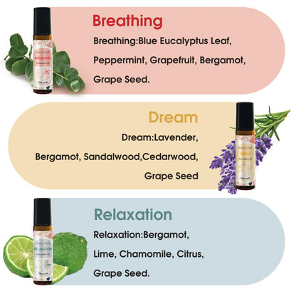 Wecona Aromatherapie Ätherische Öle Roll-On Set – 6x10ml Duftmischungen mit Rollerflaschen, Tragbare Ätherische Öle für Diffuser zu Hause, Entspannungsgeschenk für Frauen & Männer
