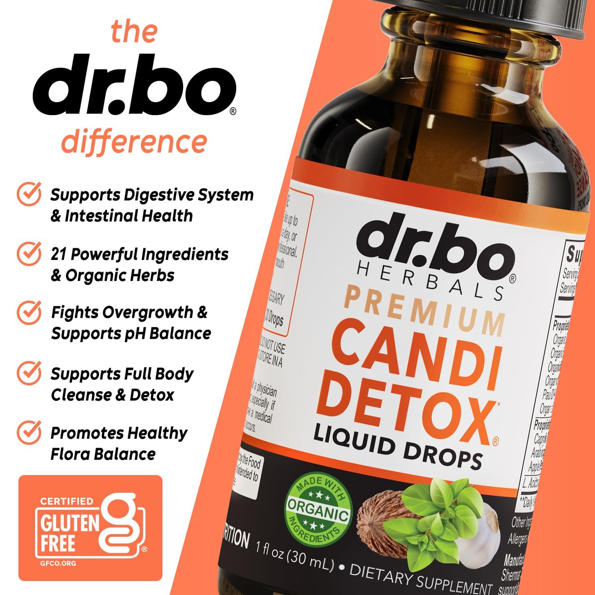 Candida Cleanse Detox für Frauen & Männer - Organische Oregano-Öl-Tropfen, Caprylsäure, Schwarznuss, Wermut - Natürliches Anti-Überwucherungs-Gleichgewichts-Komplex-Supplement
