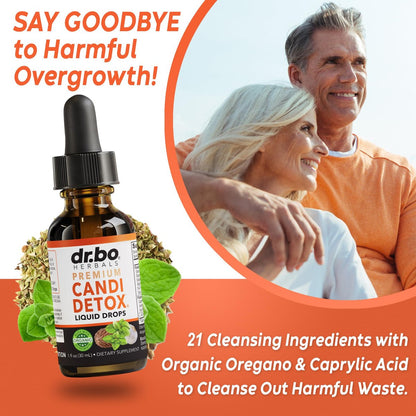 Candida Cleanse Detox für Frauen & Männer - Organische Oregano-Öl-Tropfen, Caprylsäure, Schwarznuss, Wermut - Natürliches Anti-Überwucherungs-Gleichgewichts-Komplex-Supplement