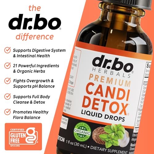 Candida Cleanse Detox für Frauen & Männer - Organische Oregano-Öl-Tropfen, Caprylsäure, Schwarznuss, Wermut - Natürliches Anti-Überwucherungs-Gleichgewichts-Komplex-Supplement
