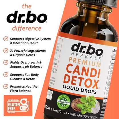 Candida Cleanse Detox für Frauen & Männer - Organische Oregano-Öl-Tropfen, Caprylsäure, Schwarznuss, Wermut - Natürliches Anti-Überwucherungs-Gleichgewichts-Komplex-Supplement