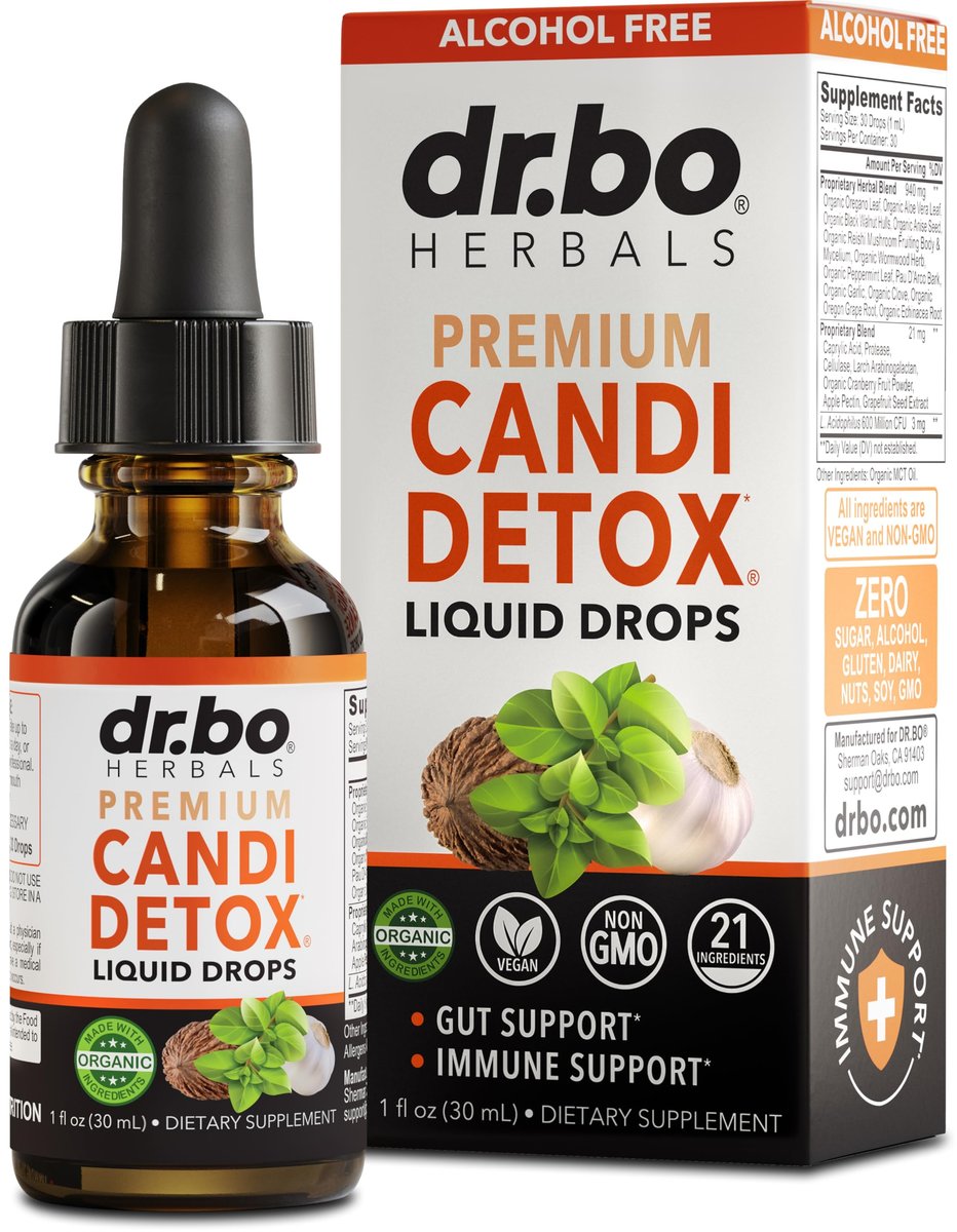 Candida Cleanse Detox für Frauen & Männer - Organische Oregano-Öl-Tropfen, Caprylsäure, Schwarznuss, Wermut - Natürliches Anti-Überwucherungs-Gleichgewichts-Komplex-Supplement