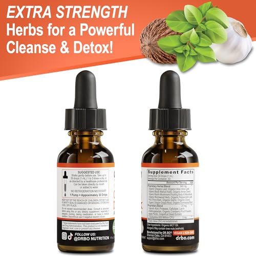 Candida Cleanse Detox für Frauen & Männer - Organische Oregano-Öl-Tropfen, Caprylsäure, Schwarznuss, Wermut - Natürliches Anti-Überwucherungs-Gleichgewichts-Komplex-Supplement