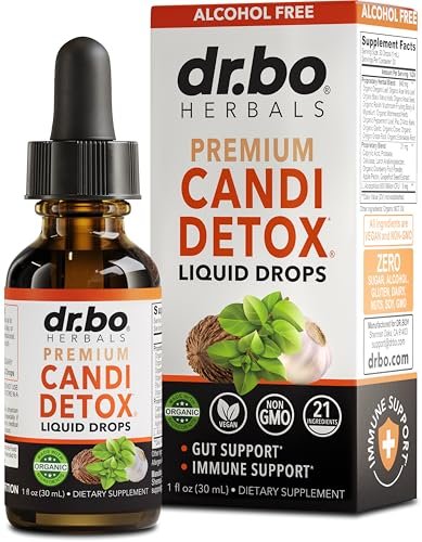 Candida Cleanse Detox für Frauen & Männer - Organische Oregano-Öl-Tropfen, Caprylsäure, Schwarznuss, Wermut - Natürliches Anti-Überwucherungs-Gleichgewichts-Komplex-Supplement