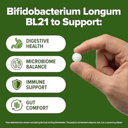 Bifidobacterium Longum Probiotikum 240 Tabletten (4 Monate Vorrat) – Forschungsstamm BL21 – 3 Milliarden KBE – Unterstützung der Verdauungsgesundheit & des Mikrobioms – GMP-zertifiziert