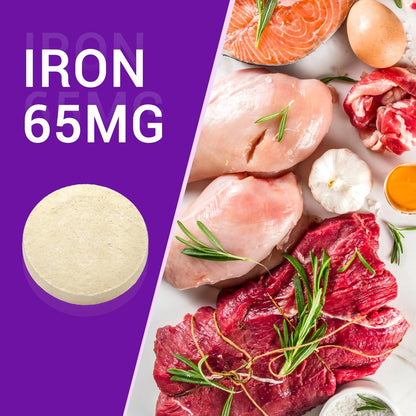 Heivy Eisenpräparat mit Ferrosulfat 325 mg und Vitamin C, 240 vegane Tabletten (8 Monate Vorrat) – 65 mg elementares Eisen, nicht gentechnisch verändert, vegan, hoch absorbierbar
