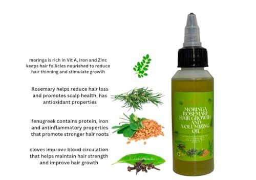 Rosmarin-Moringa-Bockshornklee-Nelken-Amla-Haarwuchsöl – Natürliche Inhaltsstoffe für Haarwachstum & Volumen