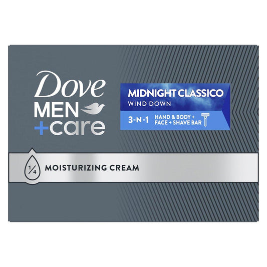 DOVE MEN + CARE Hand & Body Face + Shave Bar Midnight Classico 10er-Pack für hydratisierte, geschmeidige Haut 3,75 oz