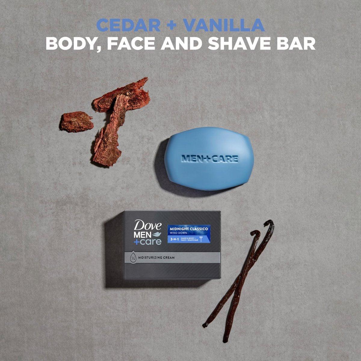 DOVE MEN + CARE Hand & Body Face + Shave Bar Midnight Classico 10er-Pack für hydratisierte, geschmeidige Haut 3,75 oz