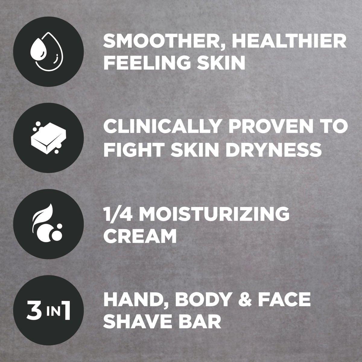 DOVE MEN + CARE Hand & Body Face + Shave Bar Midnight Classico 10er-Pack für hydratisierte, geschmeidige Haut 3,75 oz