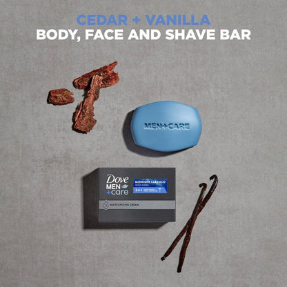 DOVE MEN + CARE Hand & Body Face + Shave Bar Midnight Classico 10er-Pack für hydratisierte, geschmeidige Haut 3,75 oz