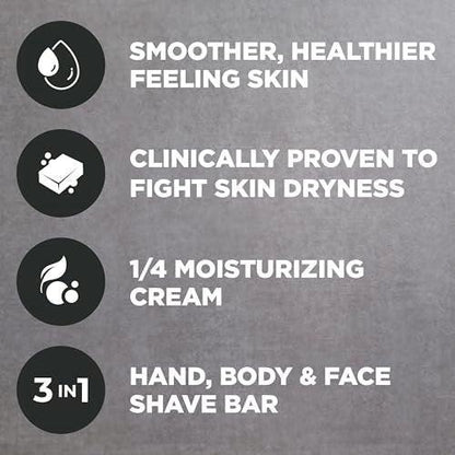 DOVE MEN + CARE Hand & Body Face + Shave Bar Midnight Classico 10er-Pack für hydratisierte, geschmeidige Haut 3,75 oz