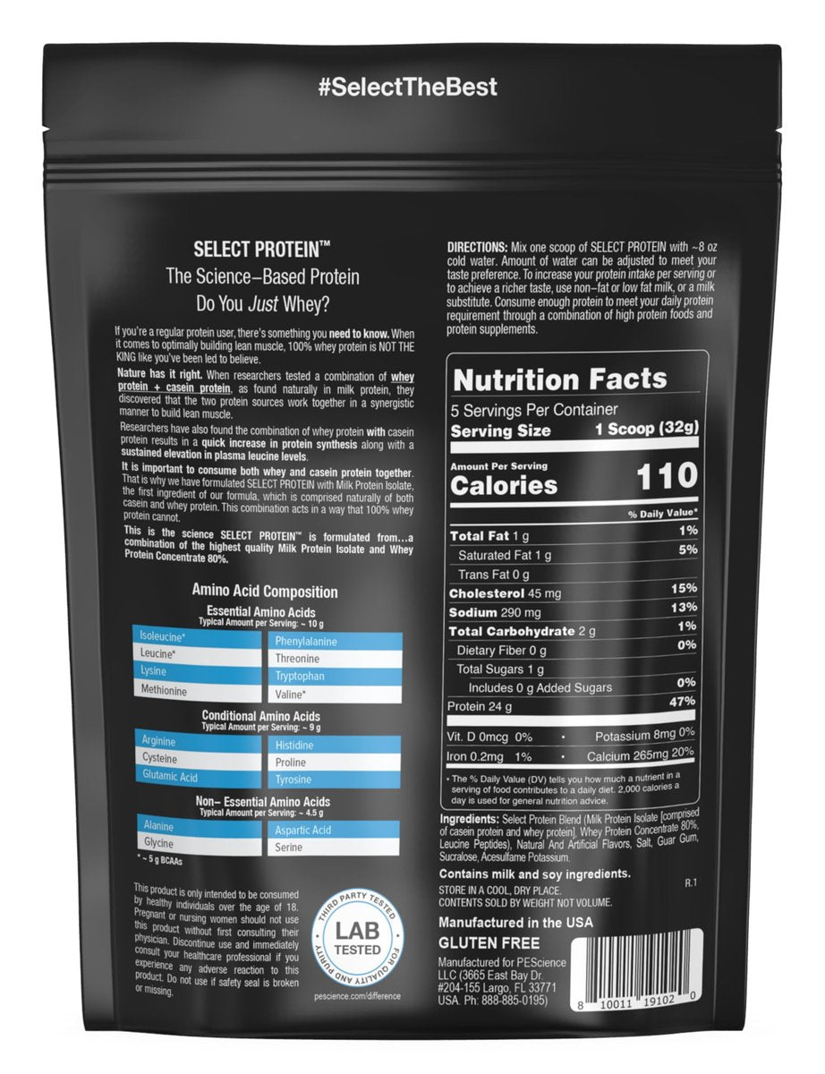 PEScience Select Protein Pulver – Molke- und Kasein-Mischung, fettarmes Proteinpulver für Frauen und Männer, kalorienarm, kohlenhydratarm, keto-freundlich, glutenfrei, Frosted Sugar Cookie – 5 Portionen