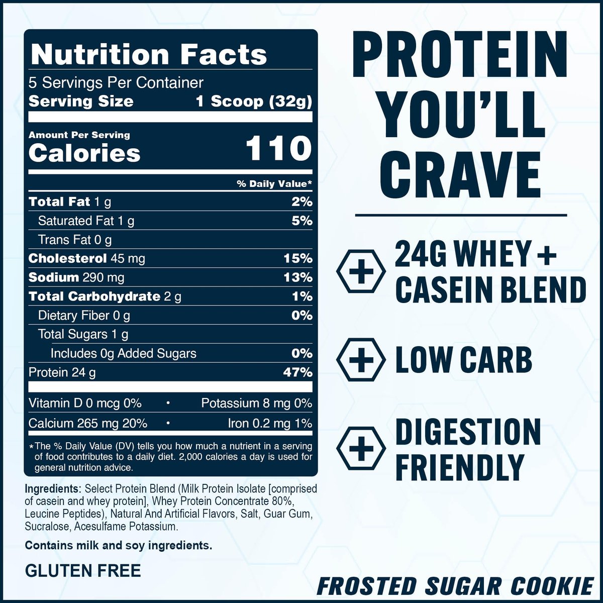 PEScience Select Protein Pulver – Molke- und Kasein-Mischung, fettarmes Proteinpulver für Frauen und Männer, kalorienarm, kohlenhydratarm, keto-freundlich, glutenfrei, Frosted Sugar Cookie – 5 Portionen