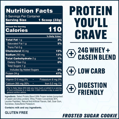 PEScience Select Protein Pulver – Molke- und Kasein-Mischung, fettarmes Proteinpulver für Frauen und Männer, kalorienarm, kohlenhydratarm, keto-freundlich, glutenfrei, Frosted Sugar Cookie – 5 Portionen