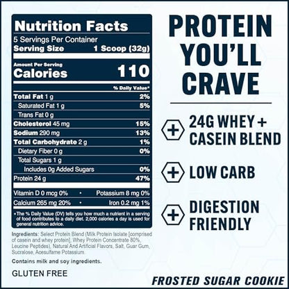 PEScience Select Protein Pulver – Molke- und Kasein-Mischung, fettarmes Proteinpulver für Frauen und Männer, kalorienarm, kohlenhydratarm, keto-freundlich, glutenfrei, Frosted Sugar Cookie – 5 Portionen