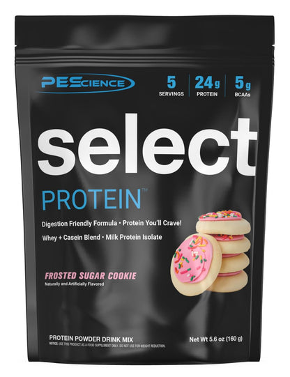 PEScience Select Protein Pulver – Molke- und Kasein-Mischung, fettarmes Proteinpulver für Frauen und Männer, kalorienarm, kohlenhydratarm, keto-freundlich, glutenfrei, Frosted Sugar Cookie – 5 Portionen