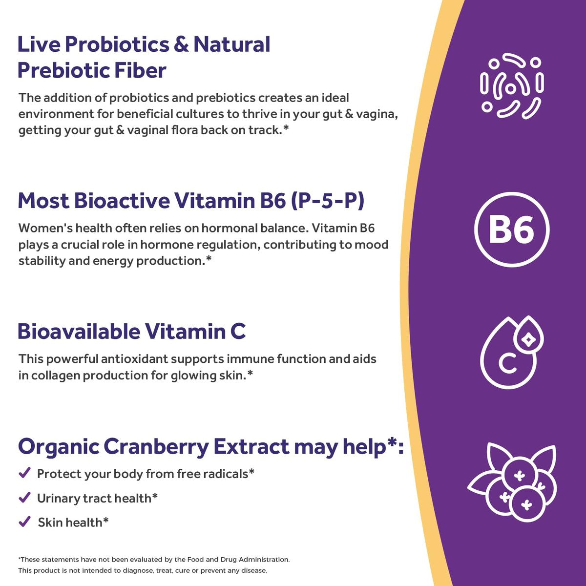 Doctor's Recipes Probiotika für Frauen, 100 Milliarden KBE, 18 probiotische Stämme, Präbiotika, Cranberry, P-5-P & Vitamin C, Vaginale, Verdauungs- & Immununterstützung, Haltbar, 30 vegane Kapseln
