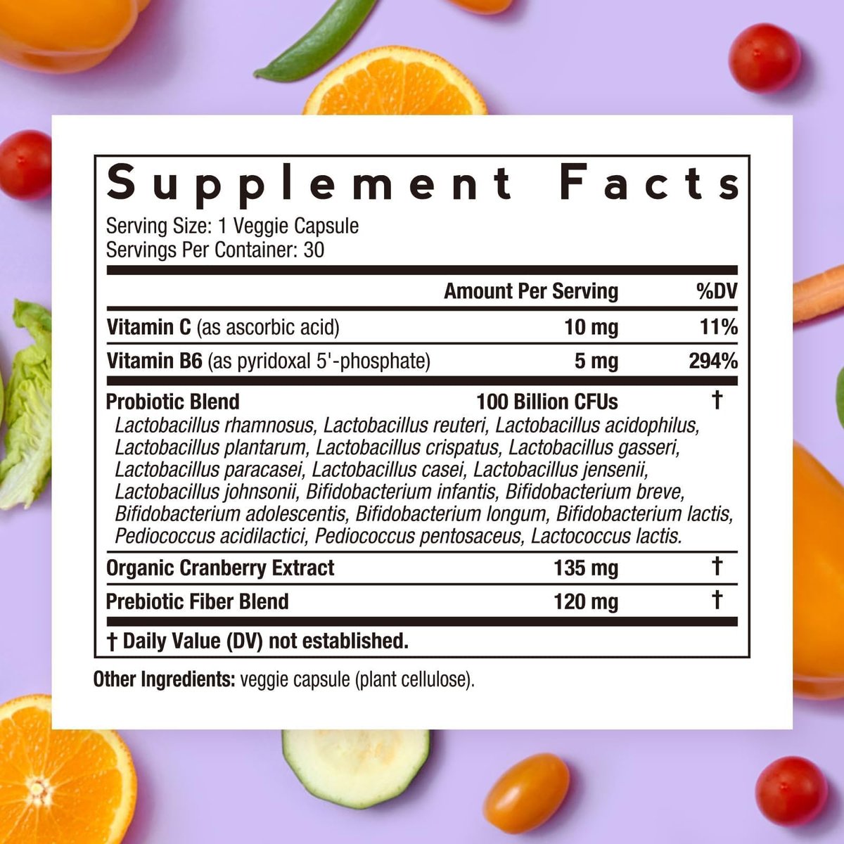 Doctor's Recipes Probiotika für Frauen, 100 Milliarden KBE, 18 probiotische Stämme, Präbiotika, Cranberry, P-5-P & Vitamin C, Vaginale, Verdauungs- & Immununterstützung, Haltbar, 30 vegane Kapseln