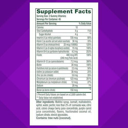 Vitafusion Sugar Free Men’s Multi Tägliche Gummimultivitamine, Unterstützt Energiestoffwechsel, Muskel- und Immunsystem, gemischte Beerengeschmacksrichtungen, 90 Stück