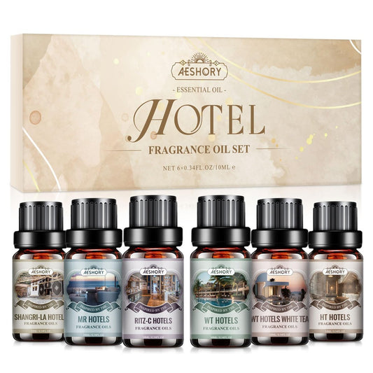 Hotel Diffuser Öle Geschenkset - 6x10ML Luxuriöse Duftölmischung, Hotelduft Ätherische Öle Set für Diffuser, Kerzen-, Seifenherstellung Düfte