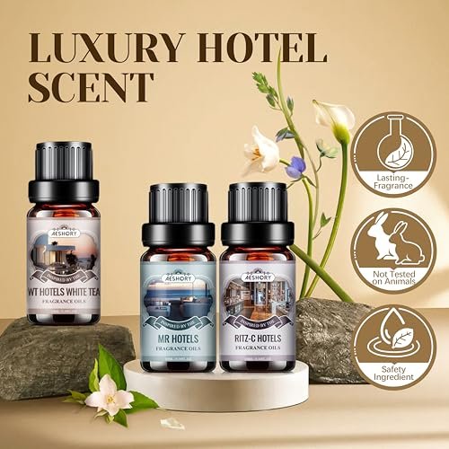 Hotel Diffuser Öle Geschenkset - 6x10ML Luxuriöse Duftölmischung, Hotelduft Ätherische Öle Set für Diffuser, Kerzen-, Seifenherstellung Düfte
