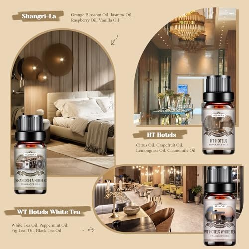 Hotel Diffuser Öle Geschenkset - 6x10ML Luxuriöse Duftölmischung, Hotelduft Ätherische Öle Set für Diffuser, Kerzen-, Seifenherstellung Düfte