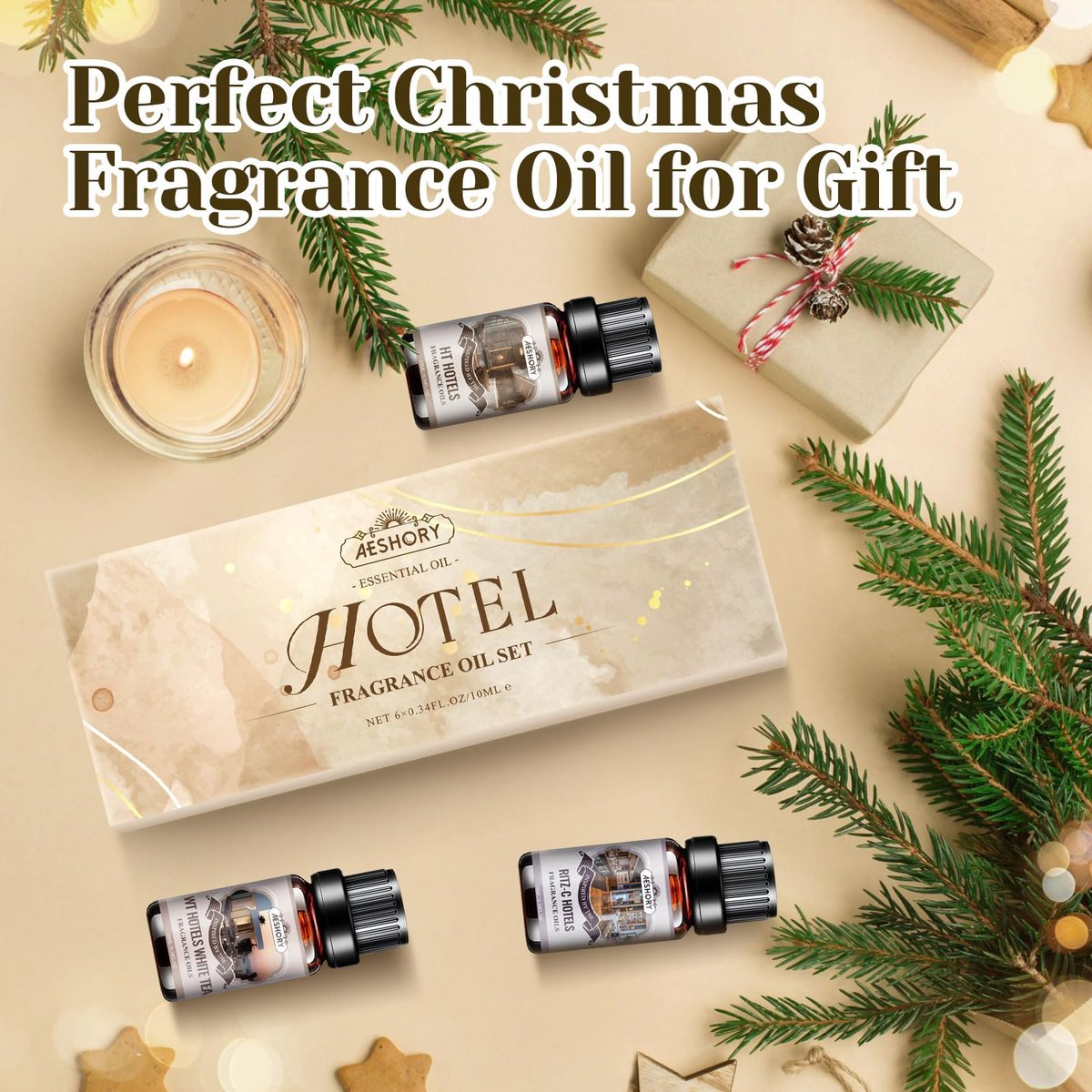 Hotel Diffuser Öle Geschenkset - 6x10ML Luxuriöse Duftölmischung, Hotelduft Ätherische Öle Set für Diffuser, Kerzen-, Seifenherstellung Düfte