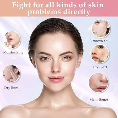 Gesichtsmassagegerät mit Rotlichttherapie für Gesicht und Hals, 7 Farben, Hautverjüngung, Lifting, Toning, Glow Boost (Weiß)