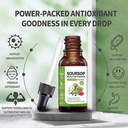 bogomo Soursop Bitters Liquid 2 Fl Oz – Graviola Blattextrakt Tropfen, Multivitamin für Zellunterstützung, Immunsystem & Entspannung