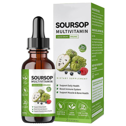 bogomo Soursop Bitters Liquid 2 Fl Oz – Graviola Blattextrakt Tropfen, Multivitamin für Zellunterstützung, Immunsystem & Entspannung