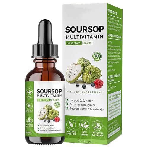 bogomo Soursop Bitters Liquid 2 Fl Oz – Graviola Blattextrakt Tropfen, Multivitamin für Zellunterstützung, Immunsystem & Entspannung