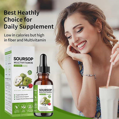 bogomo Soursop Bitters Liquid 2 Fl Oz – Graviola Blattextrakt Tropfen, Multivitamin für Zellunterstützung, Immunsystem & Entspannung