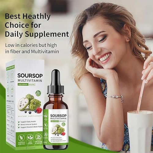 bogomo Soursop Bitters Liquid 2 Fl Oz – Graviola Blattextrakt Tropfen, Multivitamin für Zellunterstützung, Immunsystem & Entspannung