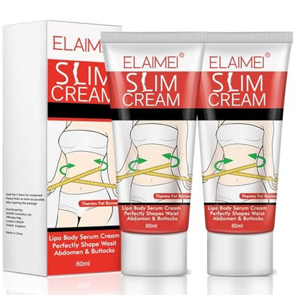 Heiße Creme, 2er-Pack Schlankheitscreme – Körperfettverbrennungscreme für Bauch, Taille und Gesäß, perfekt gegen Cellulite, Straffung und Schlankheit
